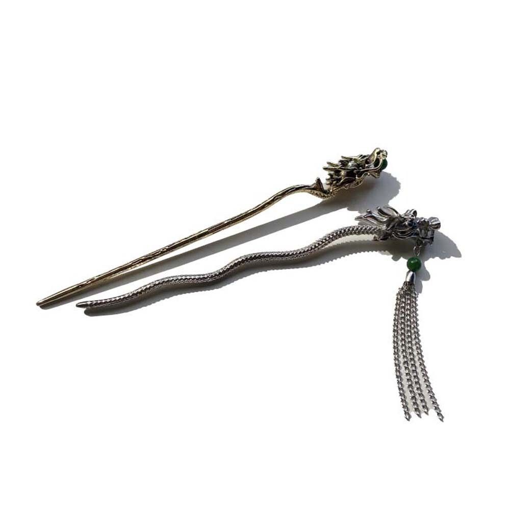Headwear Hanfu Tassel Hairpin Beaded Chinese Style Hair Clip Retro Dragon Hair Stick  Female/Girls