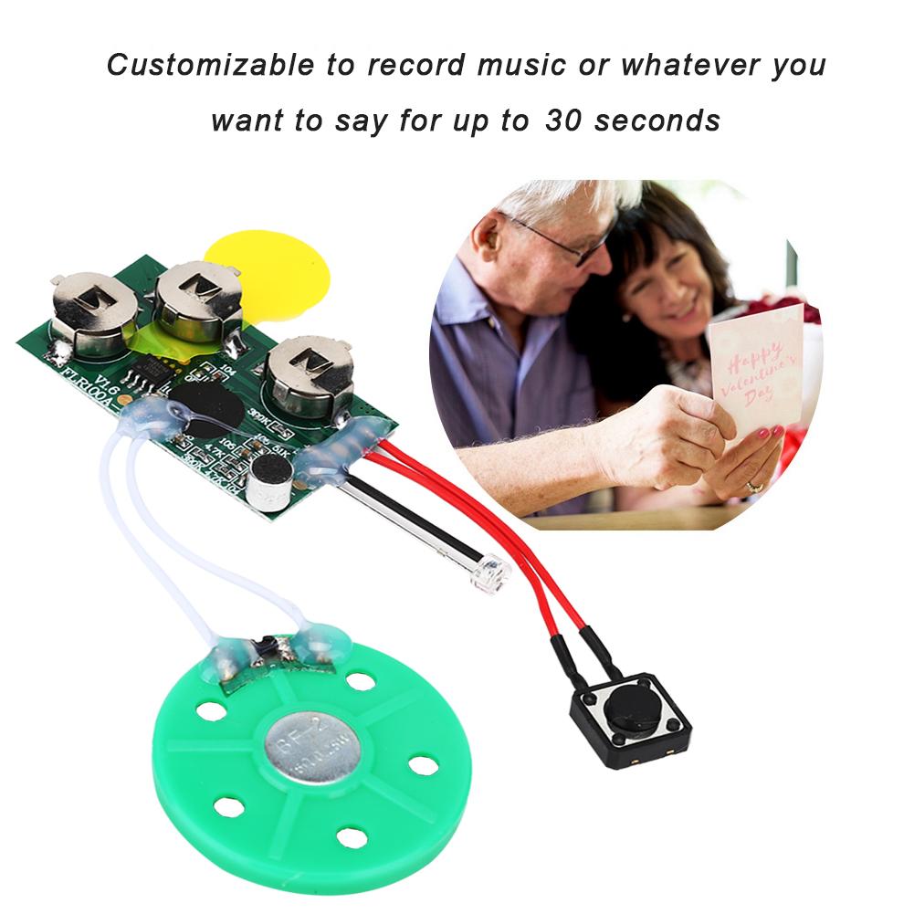 30s DIY Greeting Card Module Light Sense Voice Sound Record Chip (Single Play)