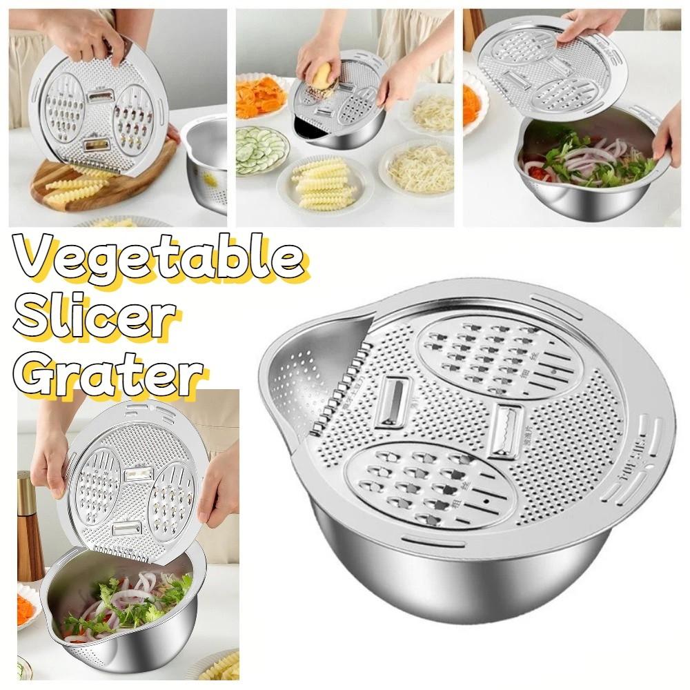 Reusable Vegetable Slicer Grater Rust-proof Strainer Bowl Set Cooking Preparation