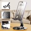 All-Metal Foldable Desk Phone & Tablet Holder - 360° Rotating for Study & Live Broadcast