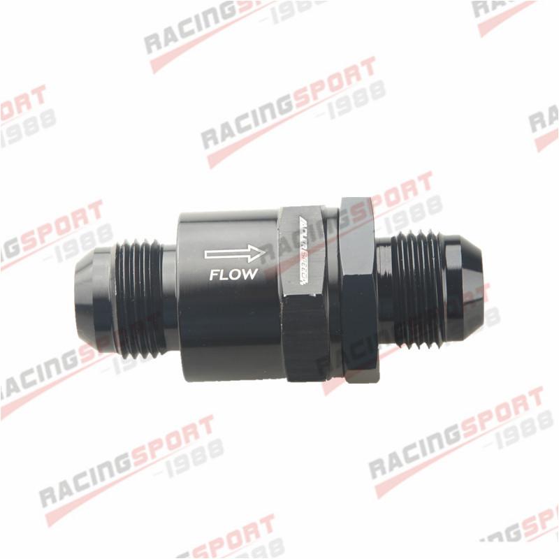 AN10 -10AN Aluminum Non Return One Way Check Valve Fuel EFI Fitting Black