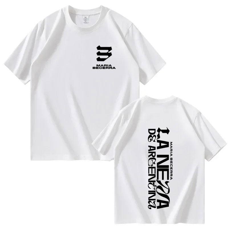 Chanteuse Maria Becerra La Nena Short à lettres Manches courtes Esthétique Harajuku Mode Été Imprimé 100% Coton T-shirt