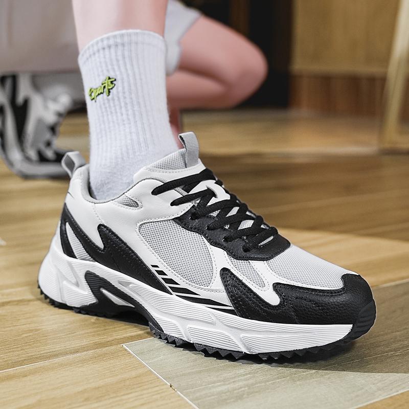 Fashion Men's Running Shoes 2025 New Casual Mesh Breathable Lace Up Sports Shoes Men's Fashionable Lightweight Anti Slip Walking Shoes