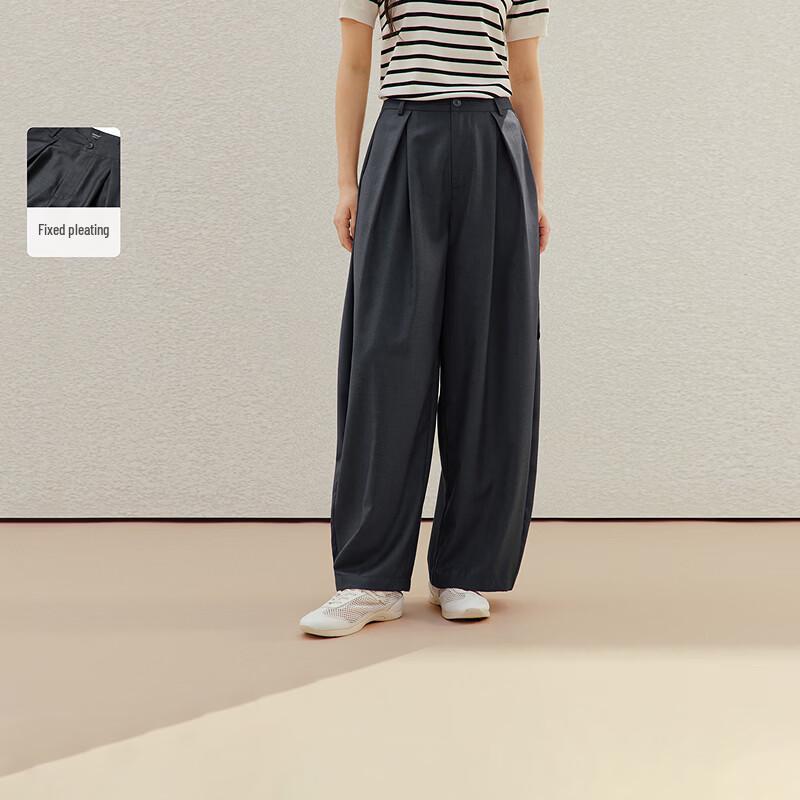 INMAN Relaxed High-Waist Wide-Leg Pants 28