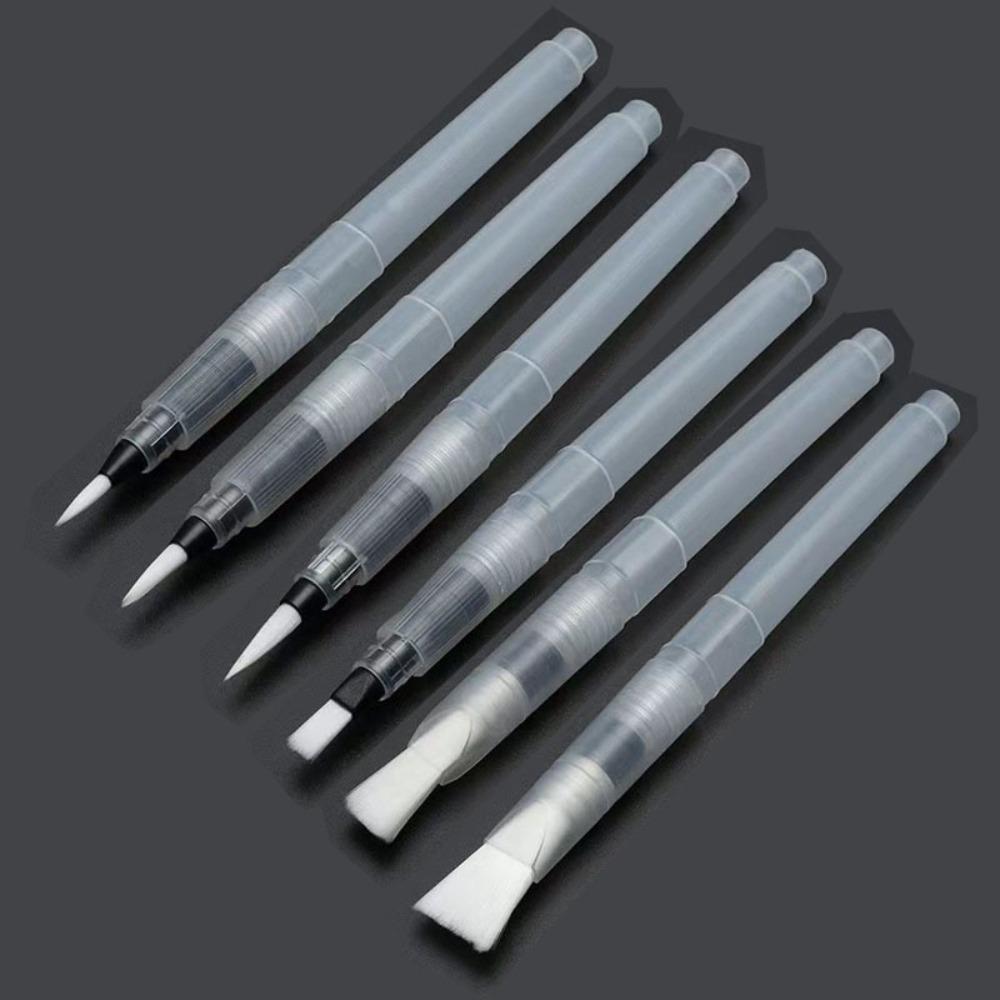 6Pcs Professional Nylon Tip Watercolor Brush Transparent Visibility Art Pen Watercolor Paint Pen Fill Painting Colored Pencil
