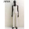 Zaprha 2025 Summer New Elegant Zip-up Corset Square Collar Sleeveless Vest Top 1478430