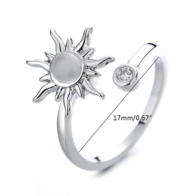 Anti Stress Anxiety Fidget Expandable Ring Rotating Gift Six-pointed Star Daisy for Sun Flower for Women Personality Jew