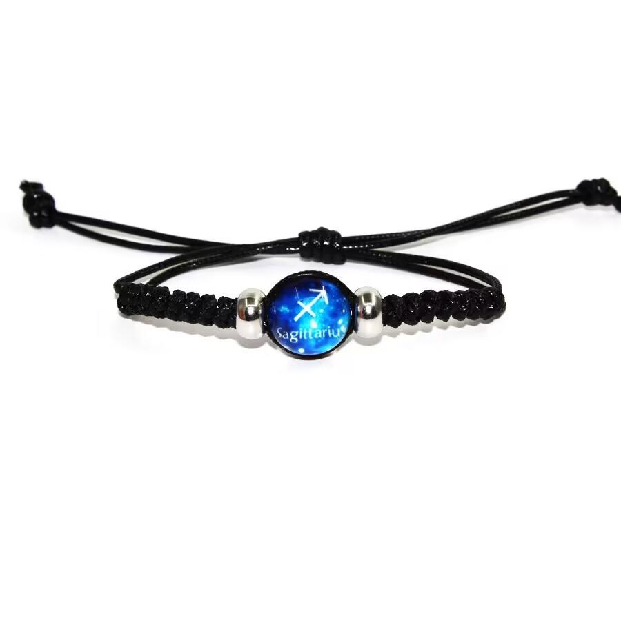 12 Constellation Twelve Constellation Bracelet Hand-woven Adjustable Rope Bracelets For Men Women Black  Bracelet Boy