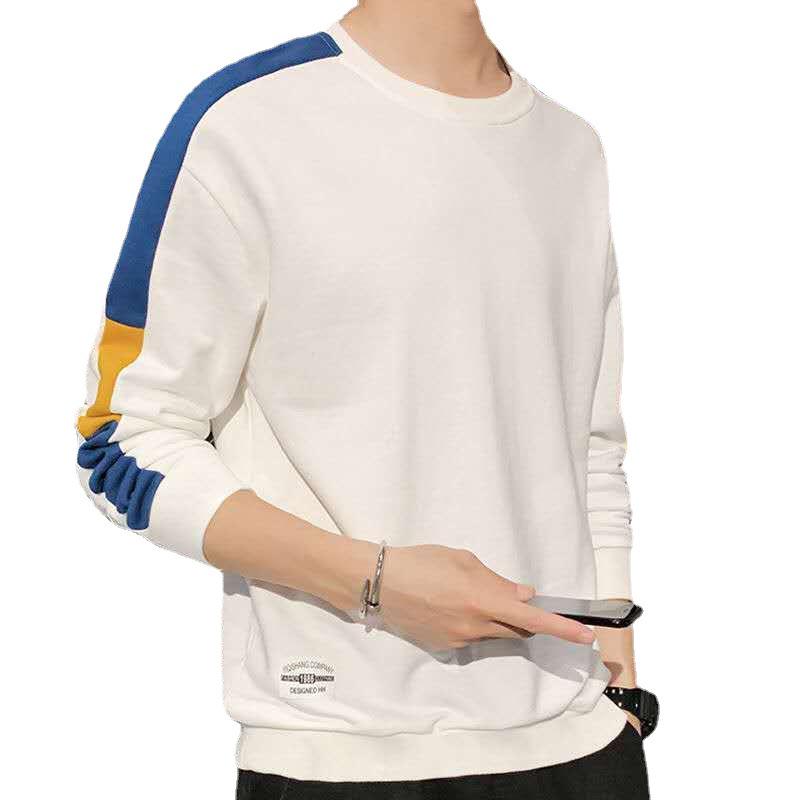 New Men's Korean Style Crew Neck Long Sleeve Sweatshirt - Spring/Autumn Casual Pullover