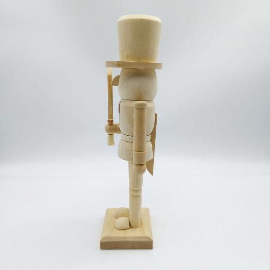 Soldat Casse-Noisette Non Peint Ornement Soldat en Bois DIY Peinture Figurine Soldat Casse-Noisette pour Décoration de Noël Cadeau de Fête