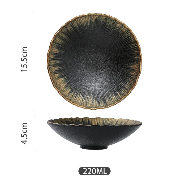 

Hand-painted Black Gold Sand Pastry Small Bowl Creative Hotel Restaurant Molecular Cuisine Appetizer Dish,home Ceramic Tableware
