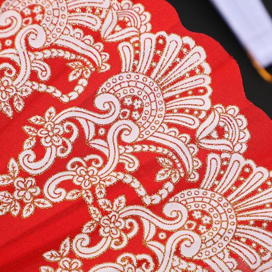 Vintage Folding Fan Carved Plastic Ribs Hand Held Fan Portable Summer Cooling Fan Wedding Dance Party Performance