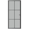 Vidaxl Innentür, 93X201,5 Cm, Schwarz, Mattglas Und Aluminium
