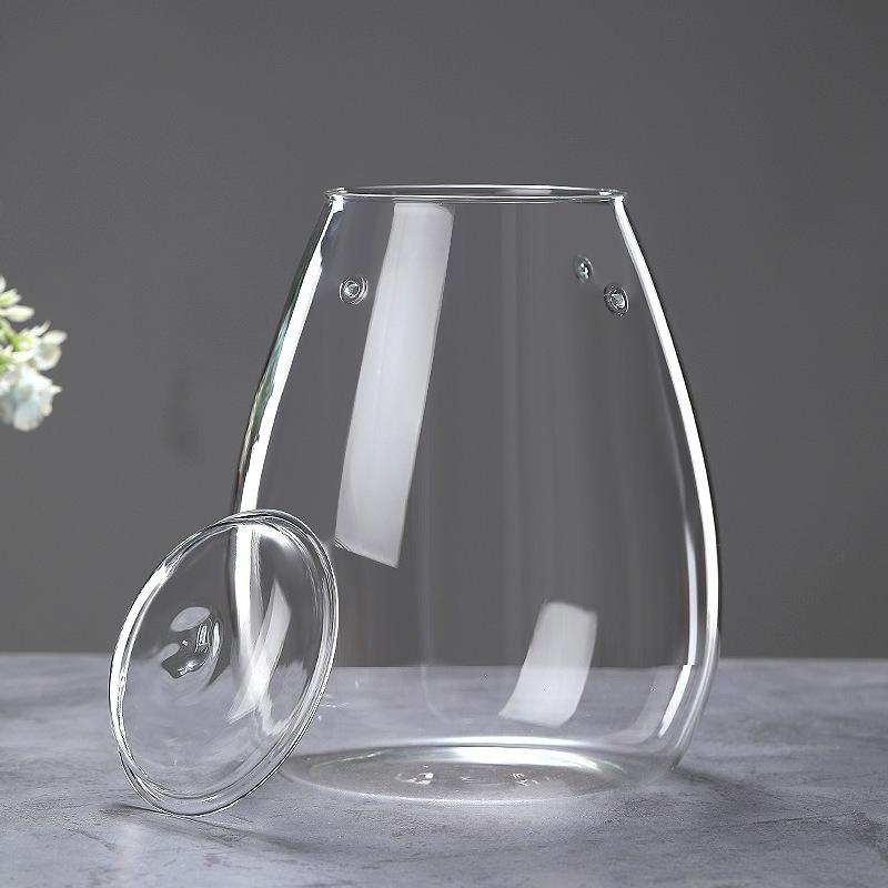 Micro Landscape Glass Bottles with Cover Fresh Green Succulent Moss Bottle Glass Vase Glass Terrarium Bonsai Home Desktop Decor