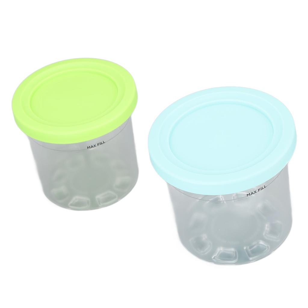 2PCS Ice Cream Pints Cup 600ml Ice Cream Container Storage Jar for Ninja NC299AMZ NC300s Blue and