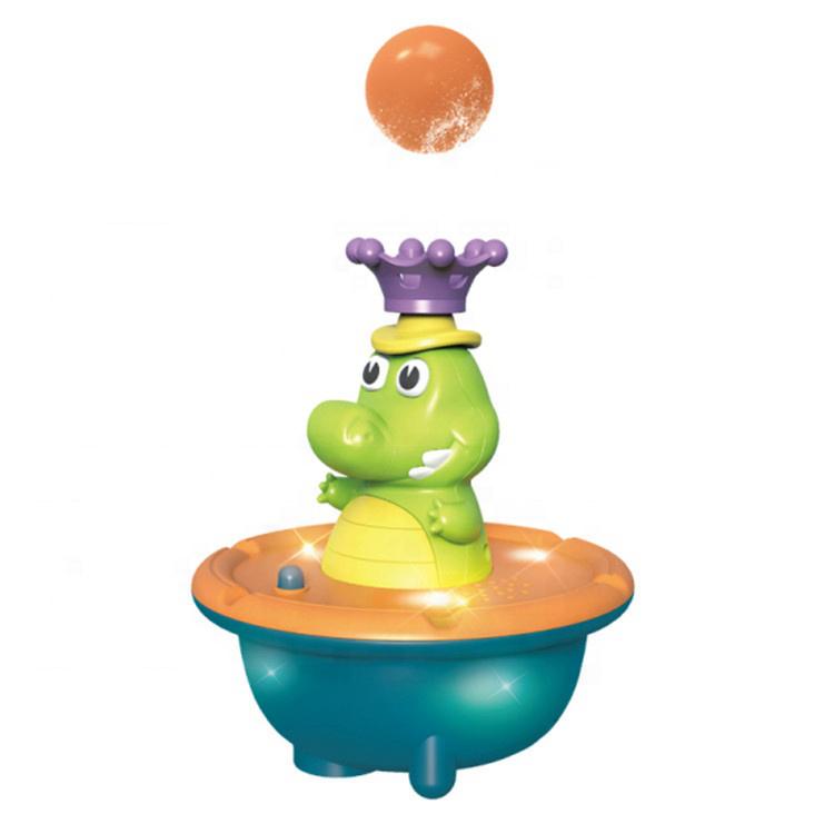 Hot Sell Tub Bathing Baby Summer Toy Bathtub Water Spray Sprinkler Crocodile Infant Bath Toy Electric Shower With Light