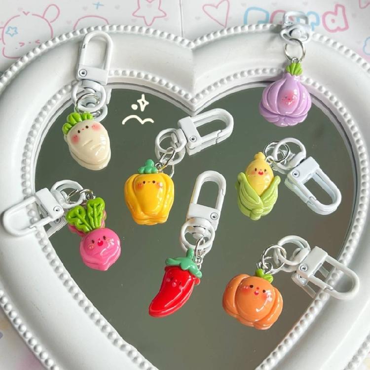 Practical Lovely Vegetable Keychain Personalize Backpack Charm For Students Daily Use Items