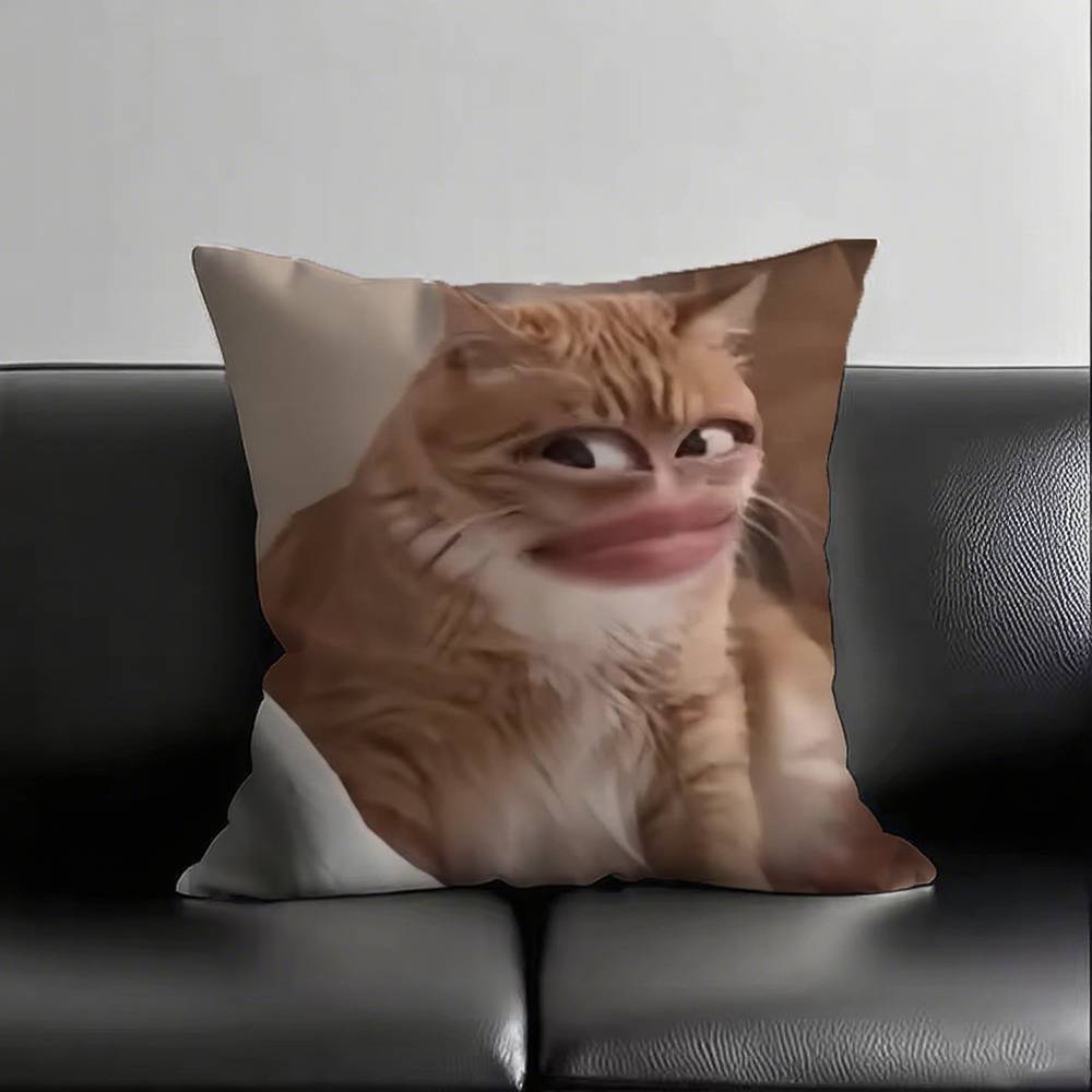 

1pc CAT MEME 029 Pillow Case Square Bedroom Sofa Leisure Comfort Cushion Car Living Room Home Decoration 16x16Inch