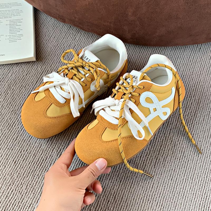 Retro Dexun shoes women's 2025 new spring soft-soled sports shoes design sense casual shoes contrasting colors Forrest Gump shoes