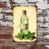 [2D Flat] 1pc Vintage Peppermint Essential Oil Tin Painting - Rust-Proof & Weatherproof Metal Wall Art, 20.32x30.48 cm, Antique