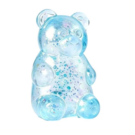 Mini Clear Bear Squeeze Toy Stress Relief Sitting Bear Sensory Toy Soft Stretchy