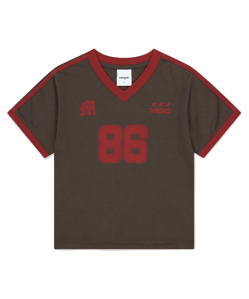 MAHAGRID Football Ringer Tee Brown(Mg2Fmft587A)