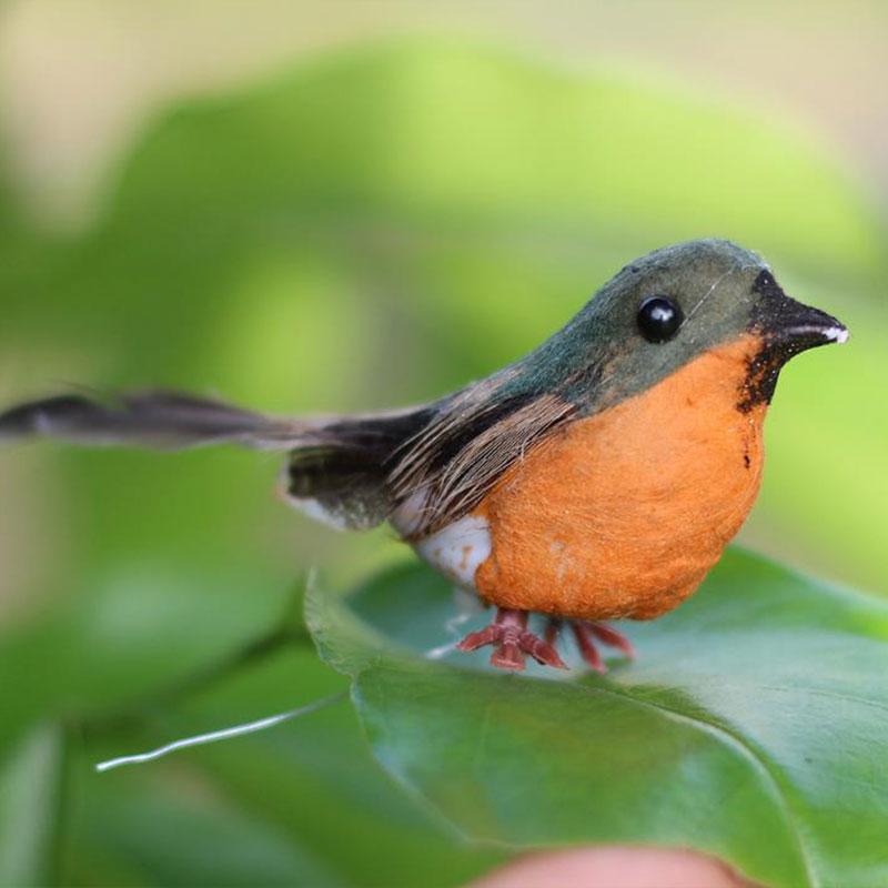 1ks Robin Bird vánoční mini umělé vánoční ozdoby na vánoční stromeček