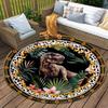 Dinosaur T-rex Round Area Rug,Carpet Rug for Living Room Bedroom Sofa Playroom Decor,Non-slip Floor Mat