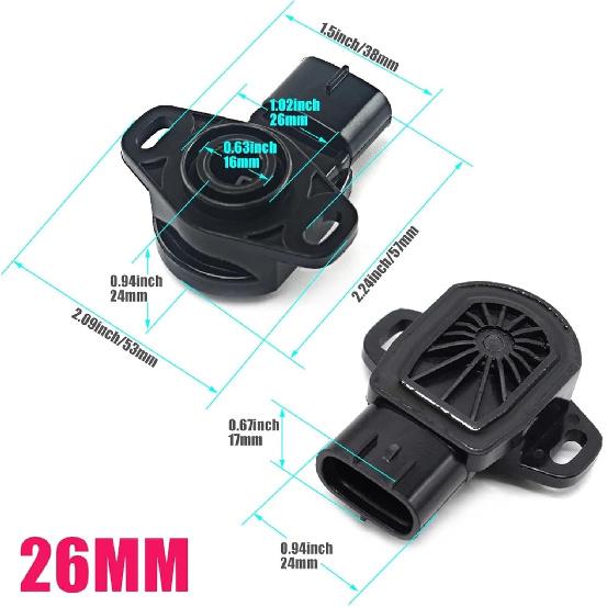 22/26mm 3131705 3140173 Drosselklappenstellungssensor Kompatibel Für Polaris Für Ranger RZR Sportsman ETX 500 550 850 FTVSE006 Automobilersatz(26mm)