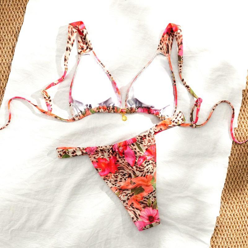 Sexy Print Bikini Damen Zweiteiler Badeanzug Spitze