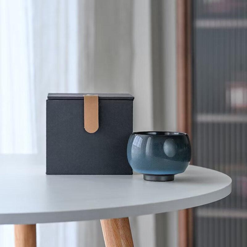

OLOEY Ice Crackle Ceramic Portable Tea Cup - Azure Meditation