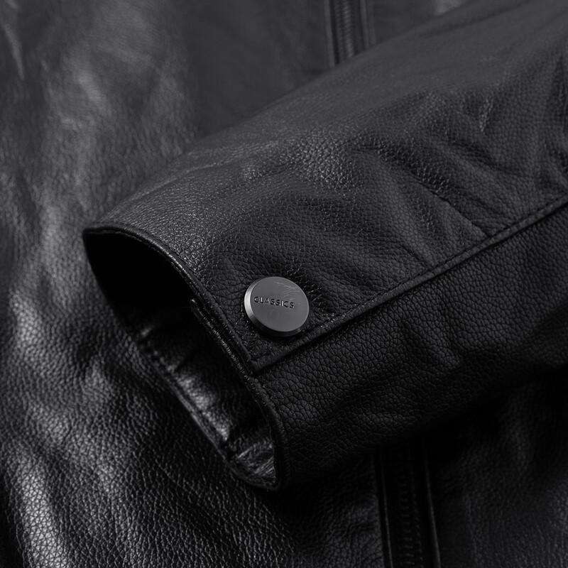 FAPAI Men's Genuine Leather Business Casual Lapel Jacket