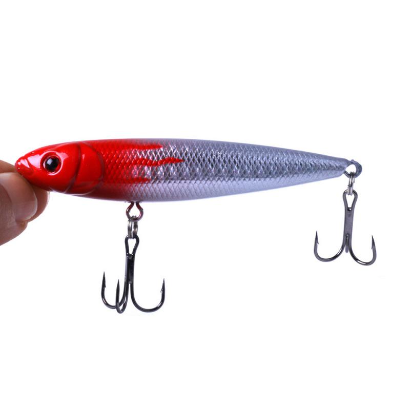 8CM 9.1G Military Fish Lure Lip Curling Z-Dog Pencil Surface Type Sinking Floating Micro Bait Fake Bait for Fishing