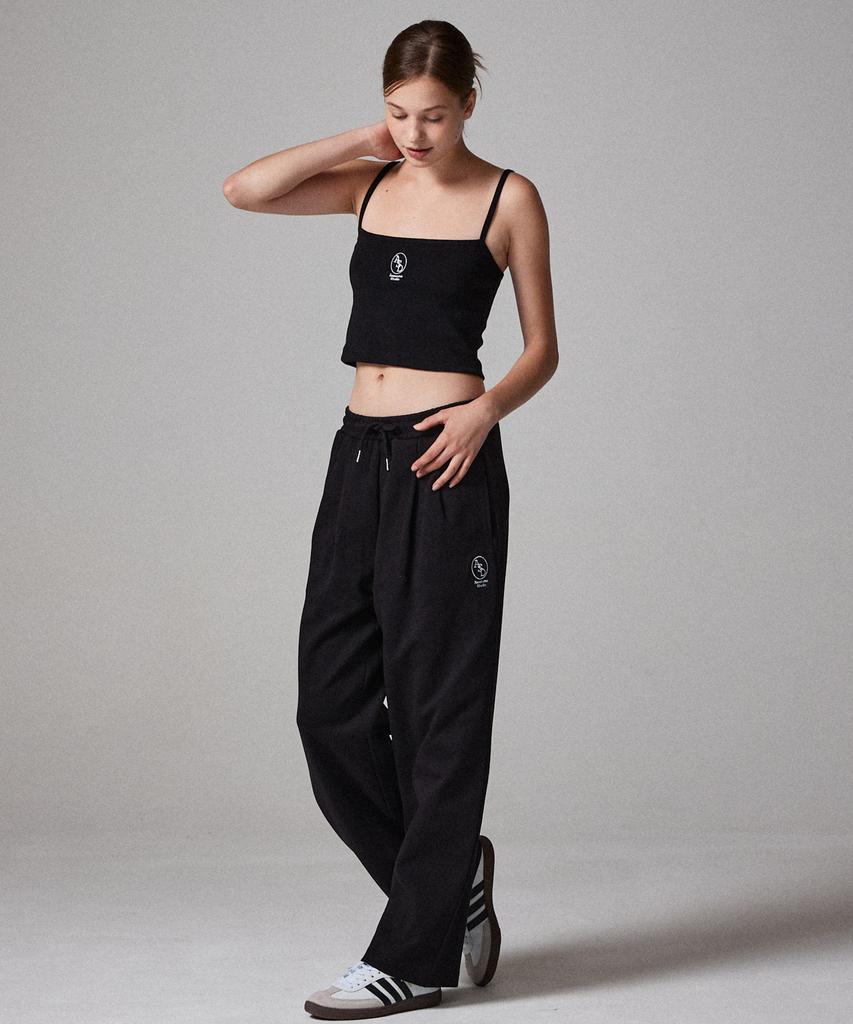 AWESOME STUDIO Double-Pleated Wide Sweatpants Black