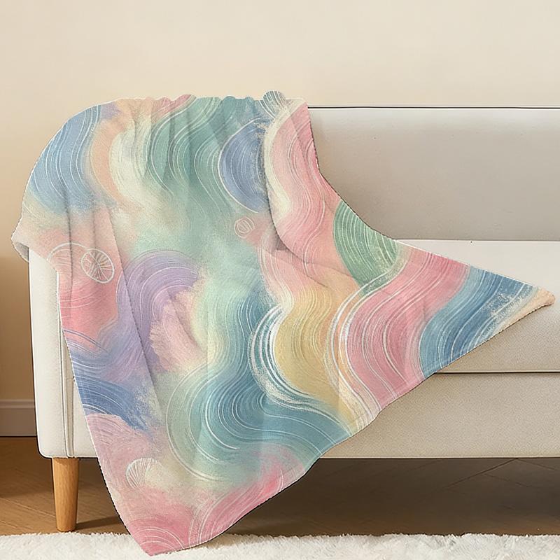 Abstract Art Series Flannel Blanket No Shedding, Soft, Colorful, Cozy Warm Throw for Home, Winter, Christmas, Halloween