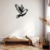 Black Metal Flying Dove Wall Sculpture Elegant Iron Dove Art Intricate Peace Bird Symbol Home Office Decor Wedding Christmas Valentine Gift Hanging