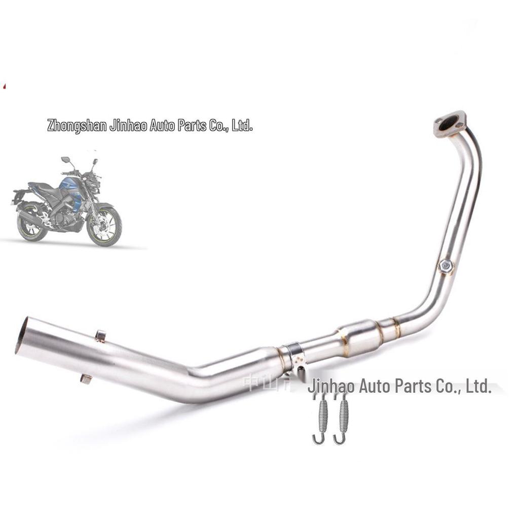 MT15 Stainless Steel Motorcycle Exhaust Backpressure Muffler Front Section