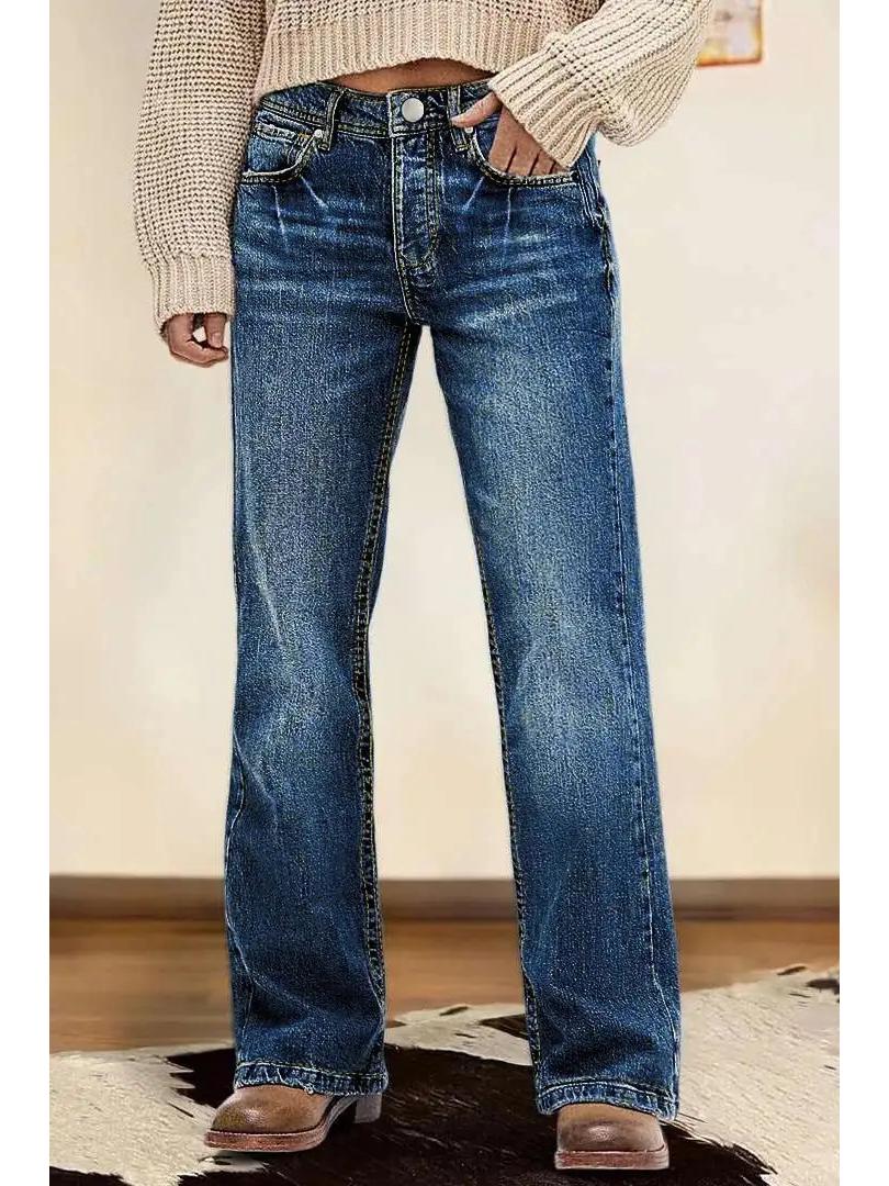 Cross Europe 2026 Women’s Retro High Waist Slimming Loose Jeans L