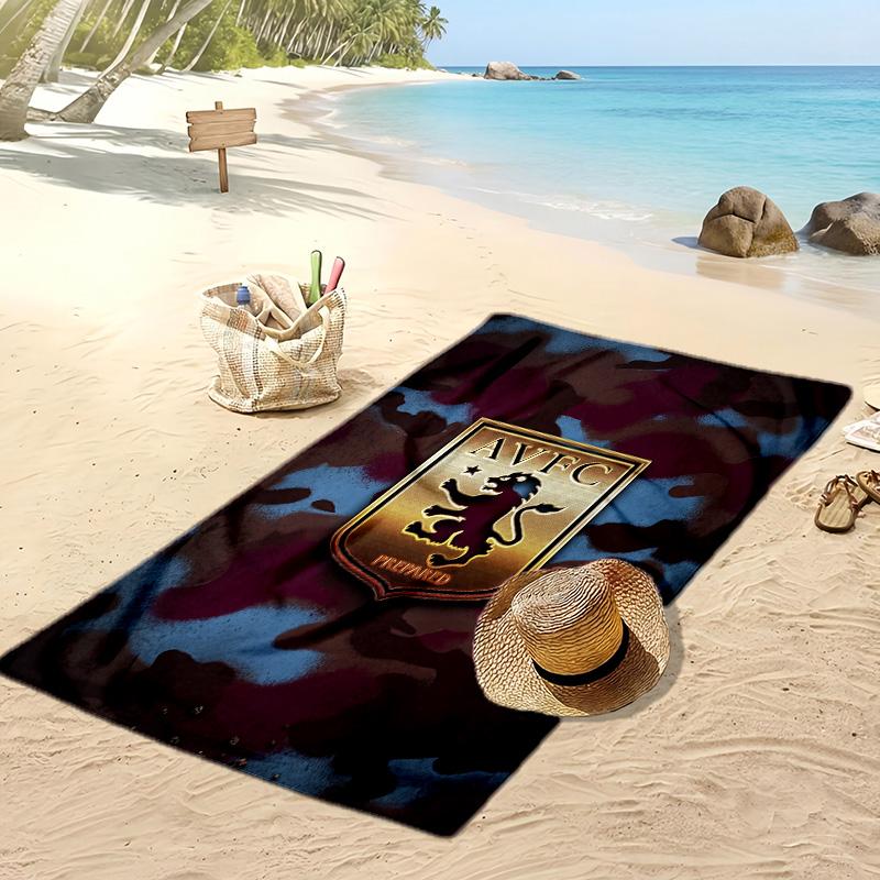 Asciugamano da Spiaggia con Stampa Calcio Aston Villa, Asciugamano Grande Morbido ad Asciugatura Rapida per Spiaggia Campeggio Nuoto