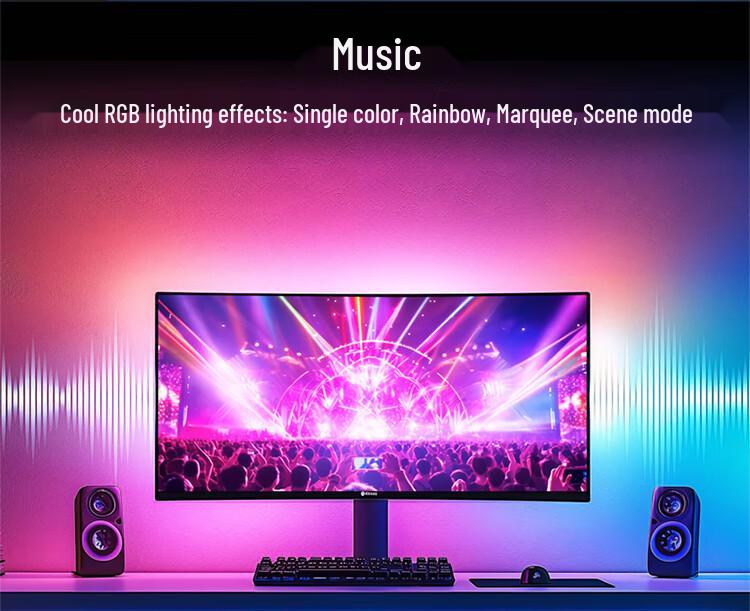RGB Ambient Light for E-Sports Room: Desktop Monitor Backlight with Screen Sync Light Strip.