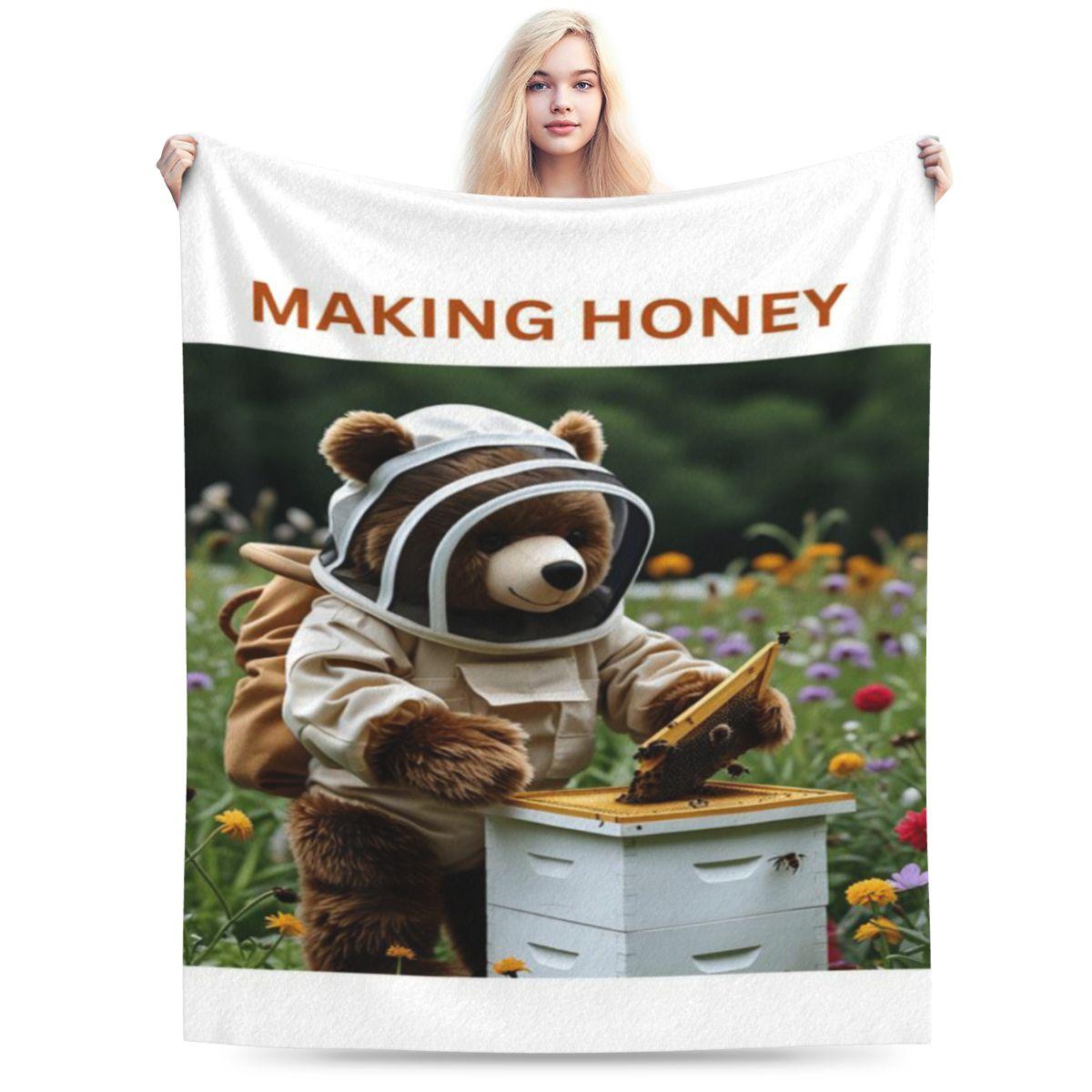 

Making Honey Male Bear Personalized Soft Decorate Home An UltraSoft Micro Fleece Blanket 75x100cm 30x40in