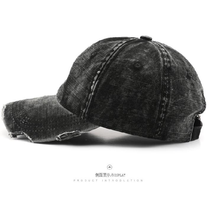 Men's spring and autumn washed distressed baseball cap, outdoor women's sports sun hat with brim