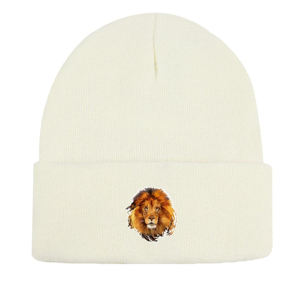 Mütze Damen Strickmützen Löwendruck Mützen Herren Damen Mütze Kopfbedeckung Skullies Beanies Einfarbige Leichte Winddichte