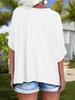 Women's V Neck Oversized Short Sleeve T Shirt Loose Summer Top