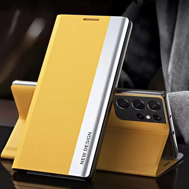 Luxusní kožené flipové pouzdro pro Samsung Galaxy S25 S24 S23 S22 S21 S20 Ultra Plus S23 S21 S24 FE Note 20 Ultra kryt se stojánkem