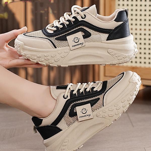 Women's shoes 2025 new spring popular this year versatile sports shoes middle school students soft-soled big head bread casual shoes