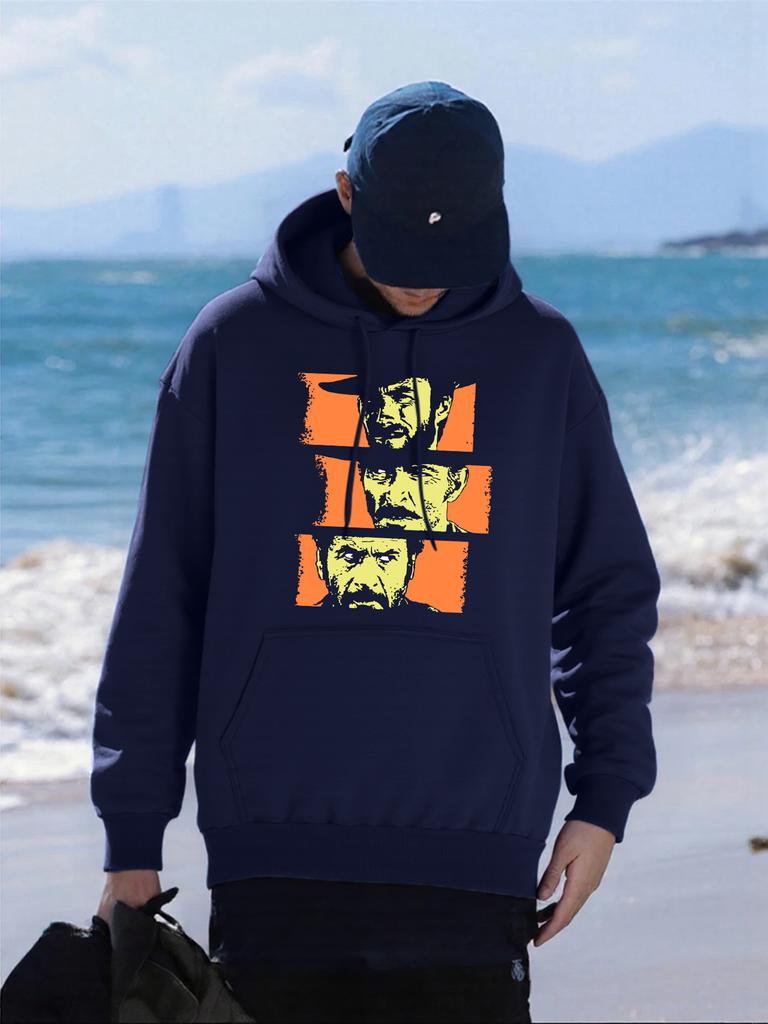 Three Golden Men Printing Man Hoody Multicolor Pocket Hoodies Casual Fleece Hoodie Unisex Comfortable Hip Hop Male Pullovers