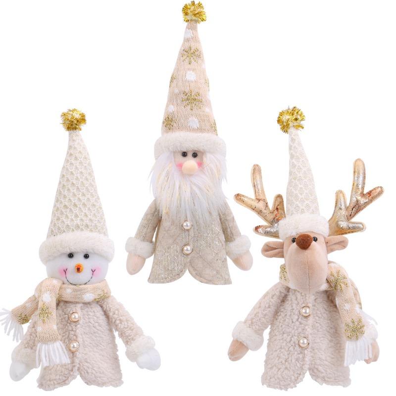 1pcs Santa Claus Figurine Wine Bottle Cover Polyester PP Cotton Christmas Table Decor Festive Gift Wine Bottle Decoration