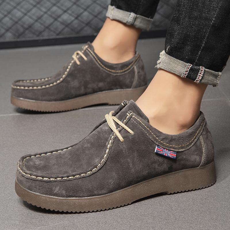 New Men Autumn Casual Shoes Male Lace-up Flats Outdoor Anti Slip Leather Footwear Sneakers Platform Work Business Shoe Zapatos