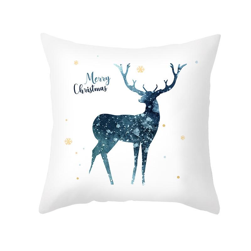 Nordic Christmas Pillow Cover Simple Printed Lines Elk Series Sofa Office Pillow Cushion Cover